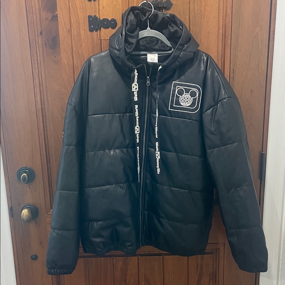 Disney Black Puffer Jacket Walt Disney World New 1x Rare